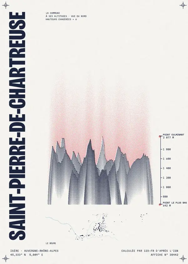 Affiche de Saint-Pierre-de-Chartreuse, calculée par 123-fr d'après l'IGN