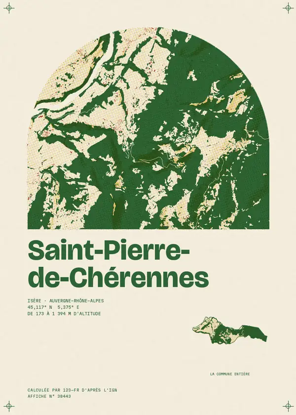 Affiche de Saint-Pierre-de-Chérennes, calculée par 123-fr d'après l'IGN