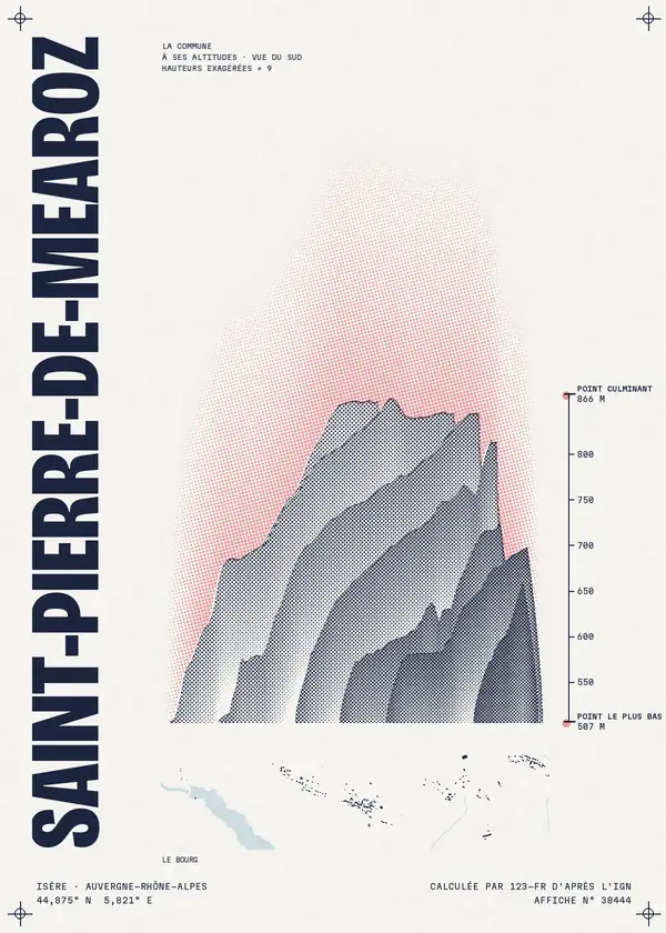 Affiche de Saint-Pierre-de-Méaroz, calculée par 123-fr d'après l'IGN