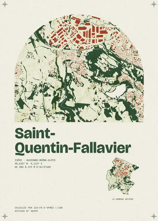 Affiche de Saint-Quentin-Fallavier, calculée par 123-fr d'après l'IGN