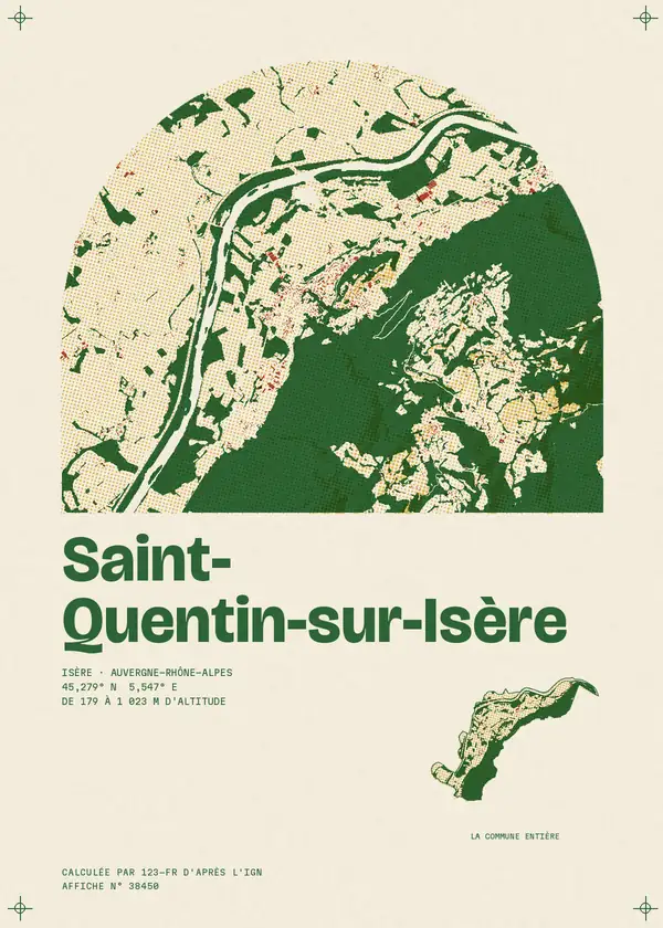 Affiche de Saint-Quentin-sur-Isère, calculée par 123-fr d'après l'IGN
