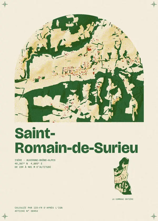 Affiche de Saint-Romain-de-Surieu, calculée par 123-fr d'après l'IGN