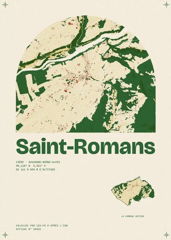 Affiche de Saint-Romans, calculée par 123-fr d'après l'IGN