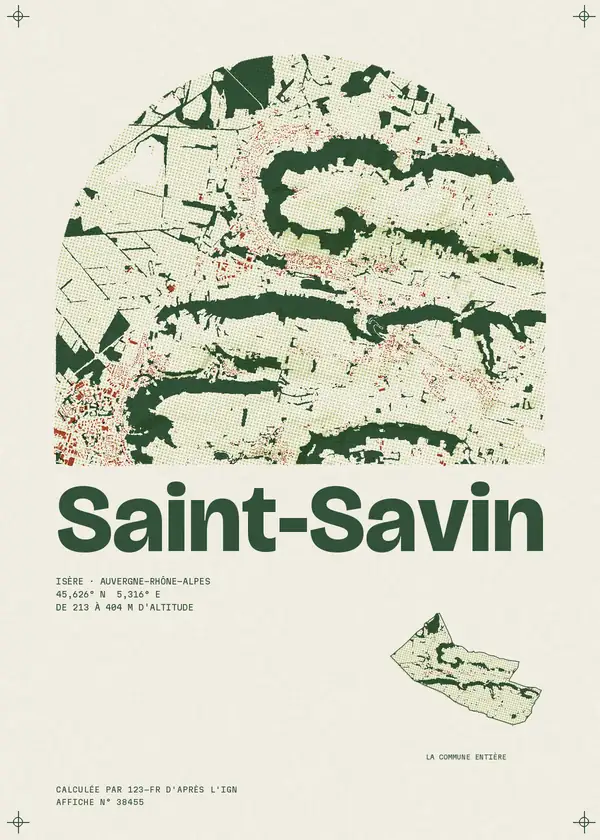 Affiche de Saint-Savin, calculée par 123-fr d'après l'IGN