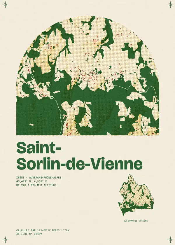 Affiche de Saint-Sorlin-de-Vienne, calculée par 123-fr d'après l'IGN