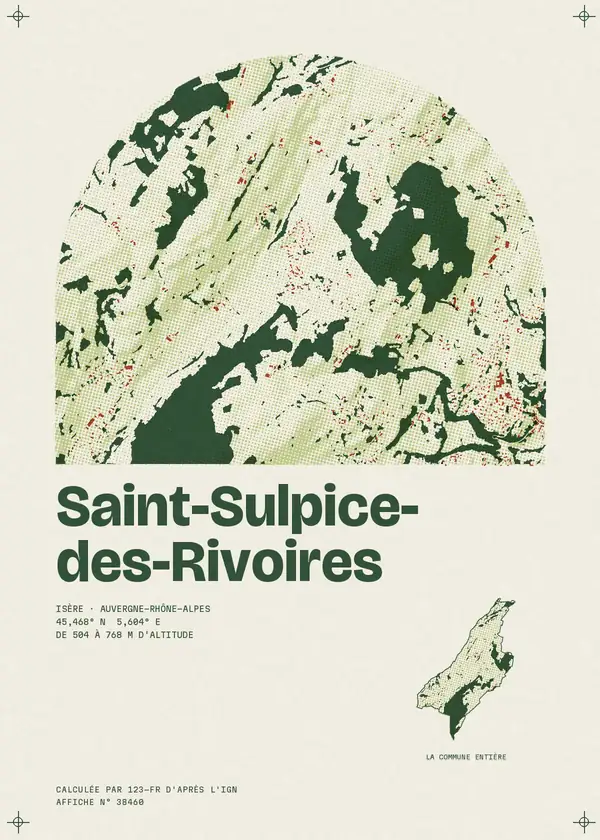 Affiche de Saint-Sulpice-des-Rivoires, calculée par 123-fr d'après l'IGN