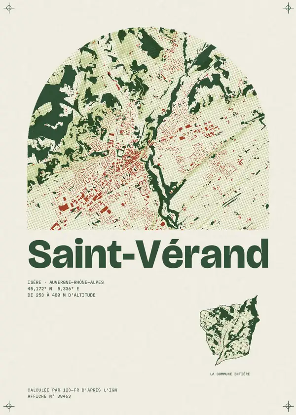 Affiche de Saint-Vérand, calculée par 123-fr d'après l'IGN
