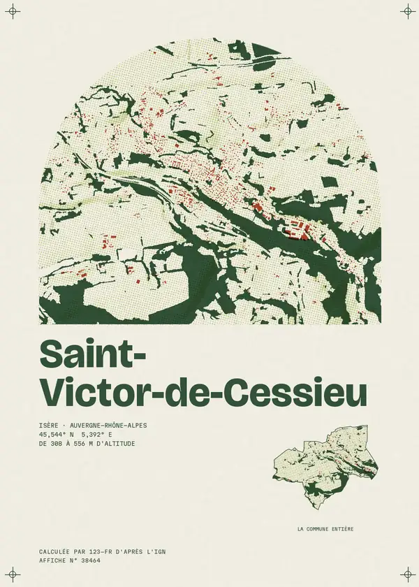 Affiche de Saint-Victor-de-Cessieu, calculée par 123-fr d'après l'IGN