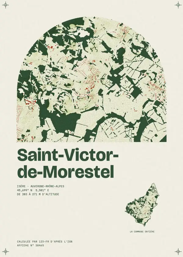 Affiche de Saint-Victor-de-Morestel, calculée par 123-fr d'après l'IGN