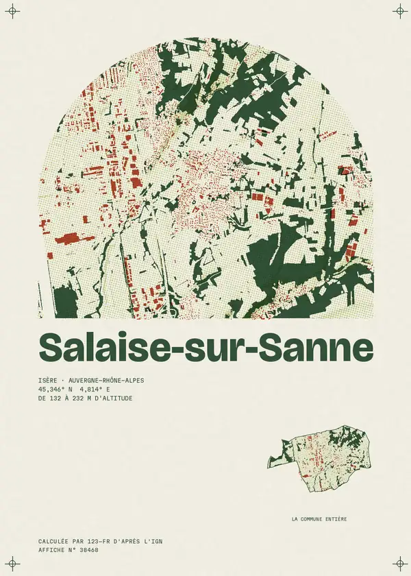 Affiche de Salaise-sur-Sanne, calculée par 123-fr d'après l'IGN