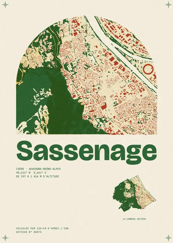 Affiche de Sassenage, calculée par 123-fr d'après l'IGN