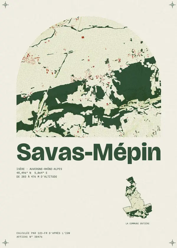 Affiche de Savas-Mépin, calculée par 123-fr d'après l'IGN