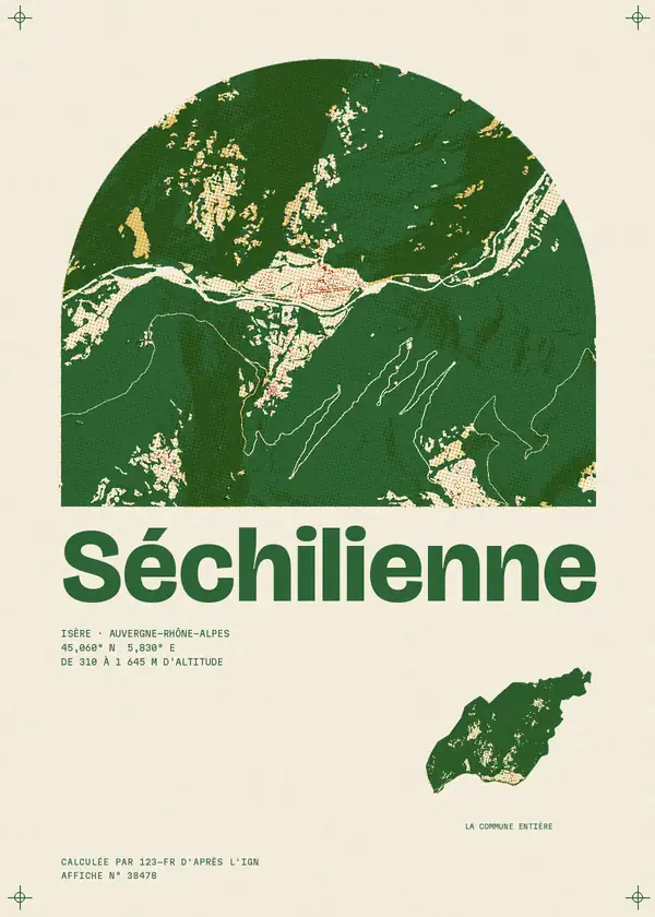 Affiche de Séchilienne, calculée par 123-fr d'après l'IGN