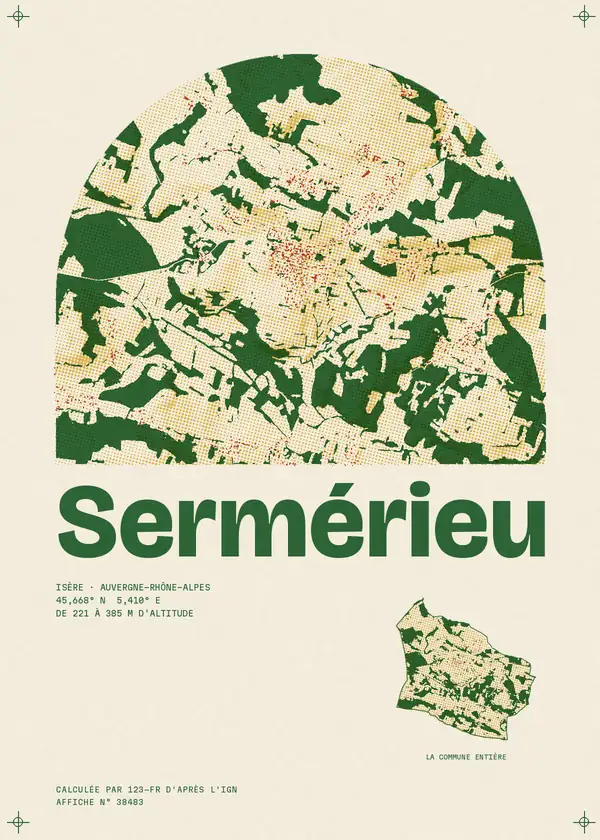 Affiche de Sermérieu, calculée par 123-fr d'après l'IGN