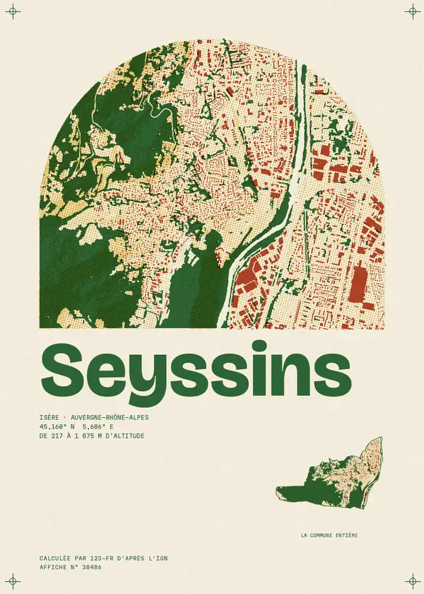 Affiche de Seyssins, calculée par 123-fr d'après l'IGN