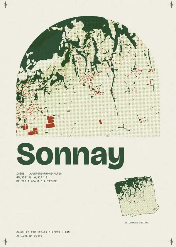 Affiche de Sonnay, calculée par 123-fr d'après l'IGN