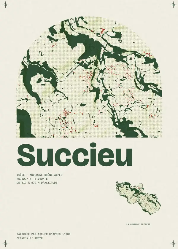 Affiche de Succieu, calculée par 123-fr d'après l'IGN