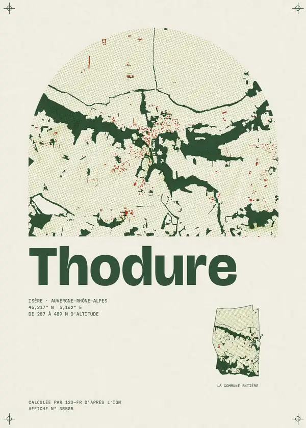 Affiche de Thodure, calculée par 123-fr d'après l'IGN