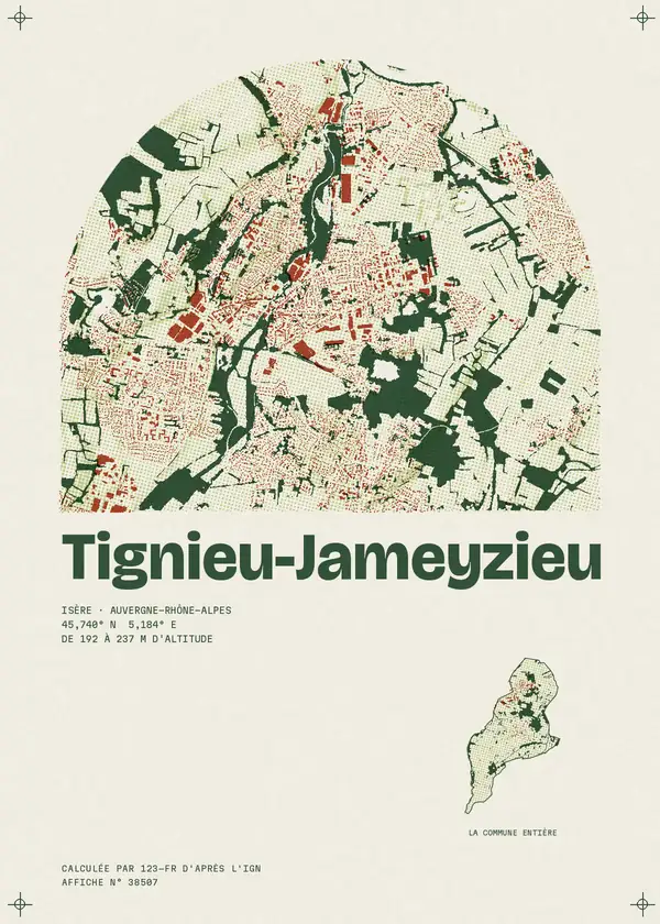 Affiche de Tignieu-Jameyzieu, calculée par 123-fr d'après l'IGN