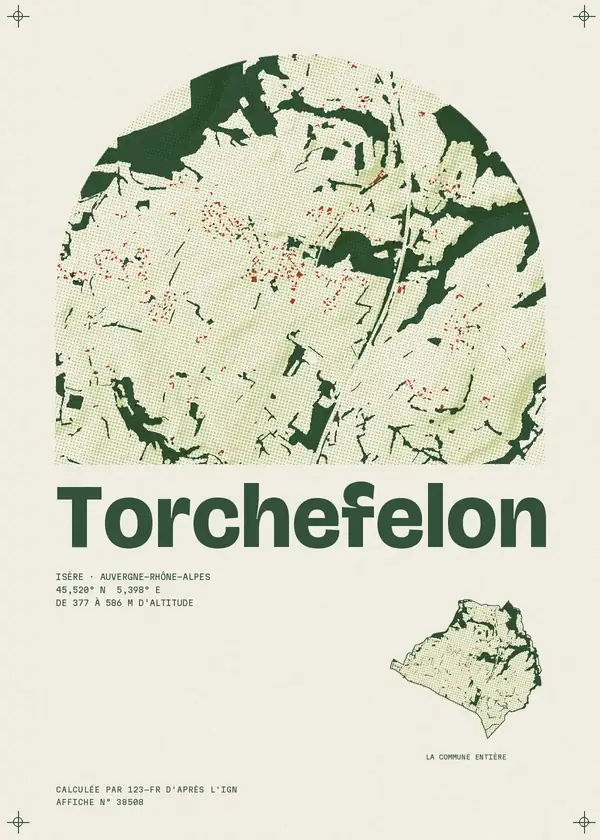 Affiche de Torchefelon, calculée par 123-fr d'après l'IGN