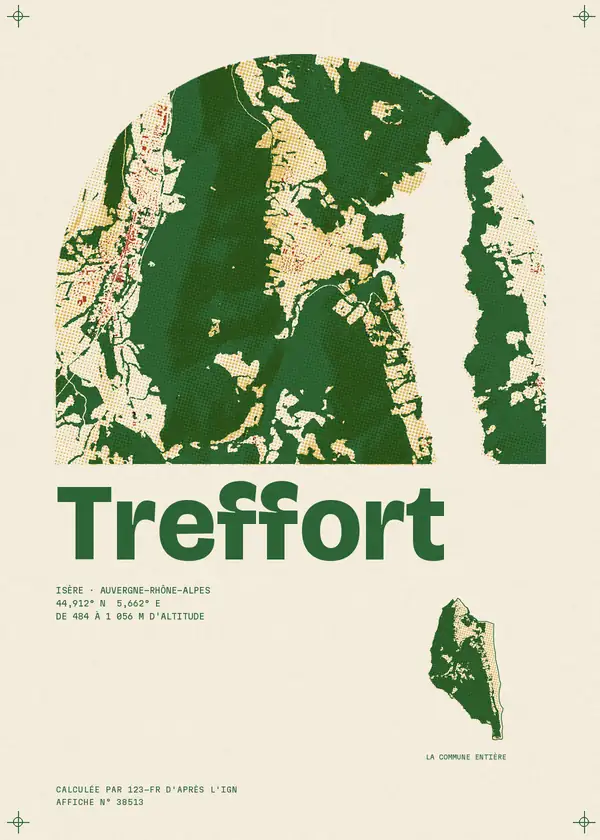 Affiche de Treffort, calculée par 123-fr d'après l'IGN