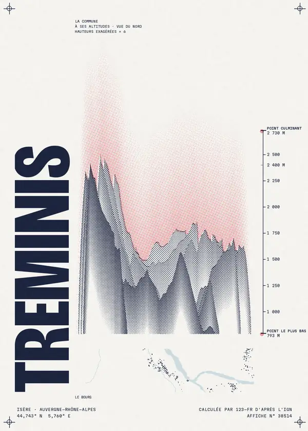 Affiche de Tréminis, calculée par 123-fr d'après l'IGN