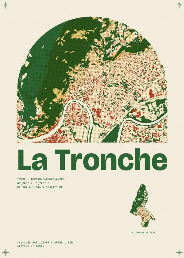 Affiche de La Tronche, calculée par 123-fr d'après l'IGN