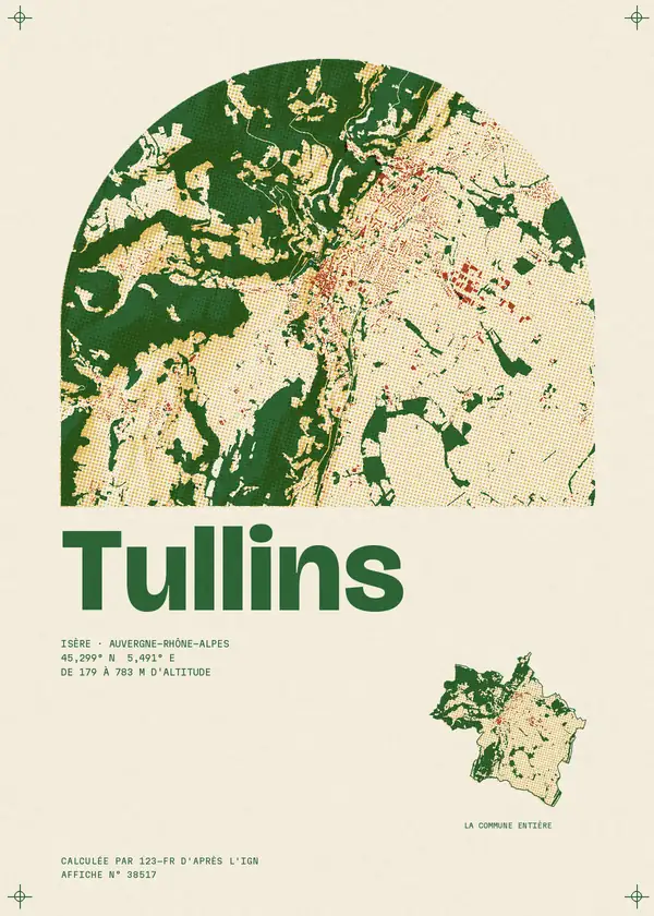 Affiche de Tullins, calculée par 123-fr d'après l'IGN