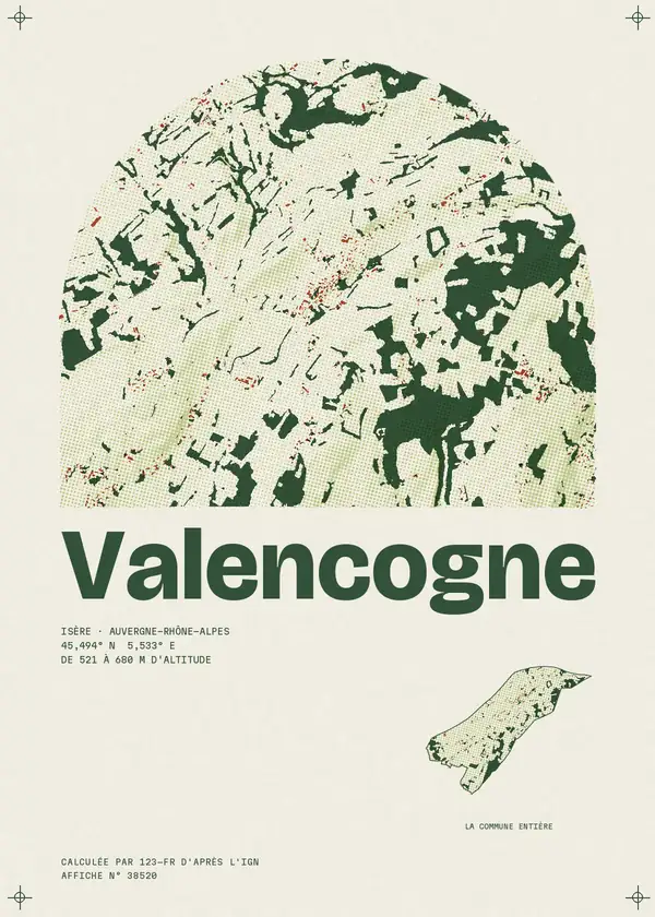 Affiche de Valencogne, calculée par 123-fr d'après l'IGN