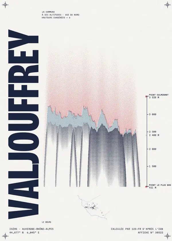 Affiche de Valjouffrey, calculée par 123-fr d'après l'IGN