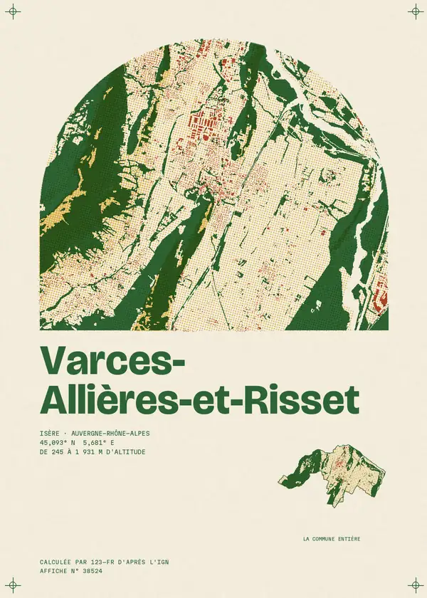 Affiche de Varces-Allières-et-Risset, calculée par 123-fr d'après l'IGN