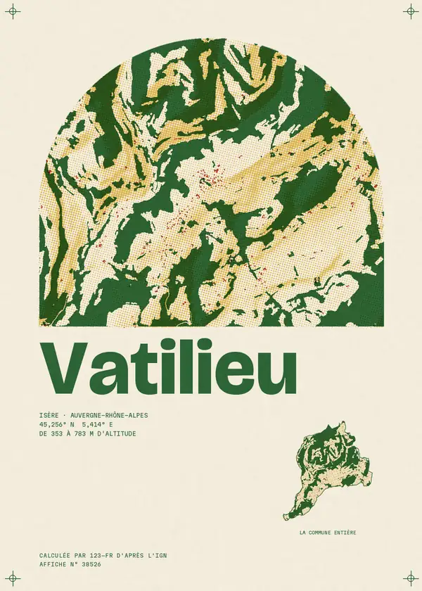 Affiche de Vatilieu, calculée par 123-fr d'après l'IGN