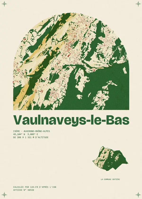 Affiche de Vaulnaveys-le-Bas, calculée par 123-fr d'après l'IGN