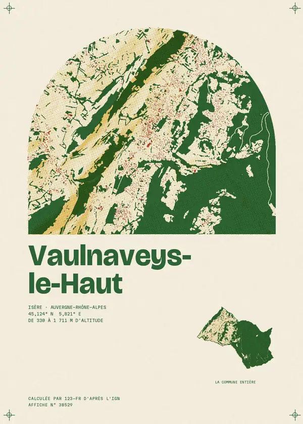 Affiche de Vaulnaveys-le-Haut, calculée par 123-fr d'après l'IGN