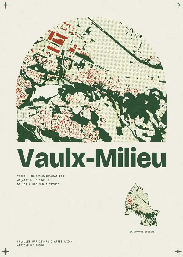Affiche de Vaulx-Milieu, calculée par 123-fr d'après l'IGN