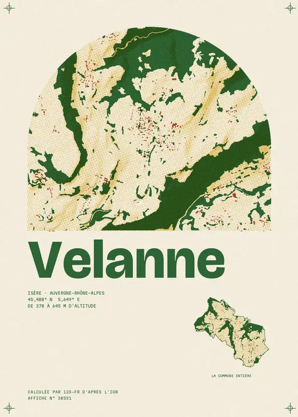 Affiche de Velanne, calculée par 123-fr d'après l'IGN