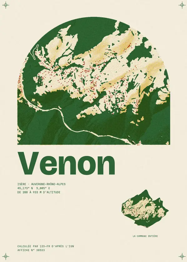 Affiche de Venon, calculée par 123-fr d'après l'IGN