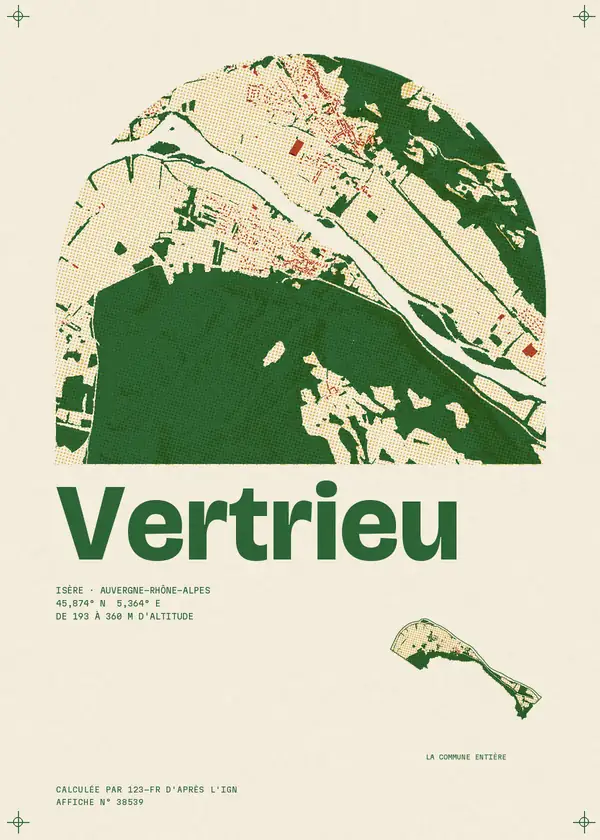 Affiche de Vertrieu, calculée par 123-fr d'après l'IGN