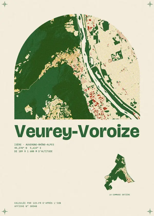 Affiche de Veurey-Voroize, calculée par 123-fr d'après l'IGN