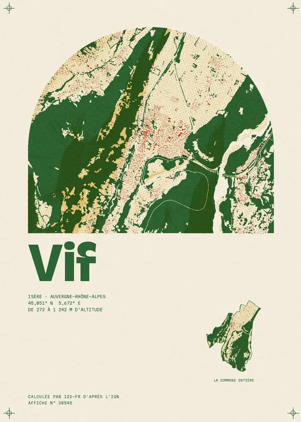 Affiche de Vif, calculée par 123-fr d'après l'IGN