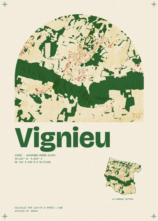Affiche de Vignieu, calculée par 123-fr d'après l'IGN