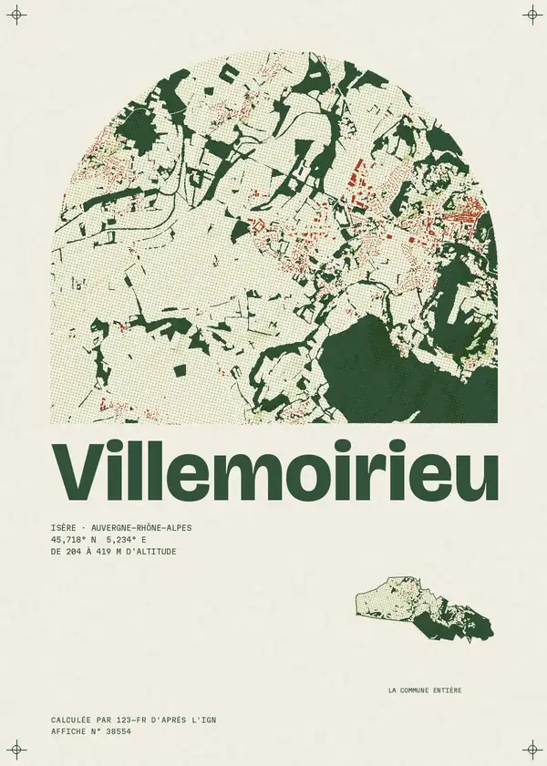 Affiche de Villemoirieu, calculée par 123-fr d'après l'IGN