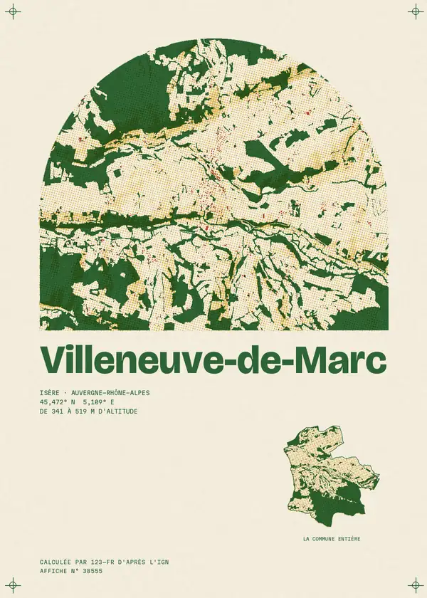 Affiche de Villeneuve-de-Marc, calculée par 123-fr d'après l'IGN
