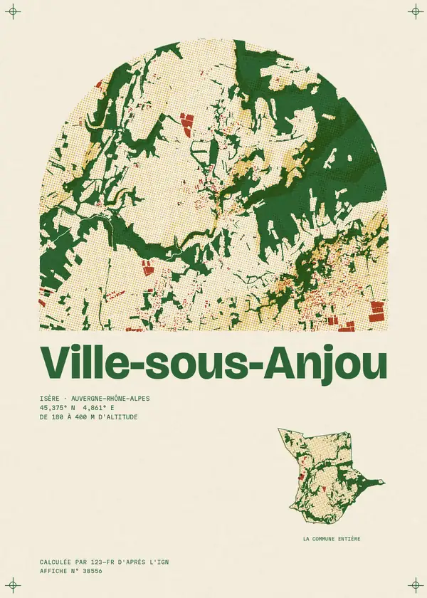 Affiche de Ville-sous-Anjou, calculée par 123-fr d'après l'IGN