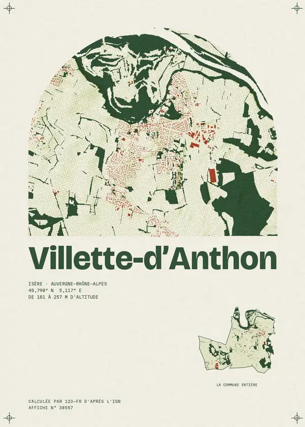 Affiche de Villette-d'Anthon, calculée par 123-fr d'après l'IGN