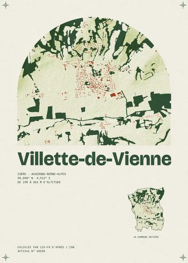 Affiche de Villette-de-Vienne, calculée par 123-fr d'après l'IGN