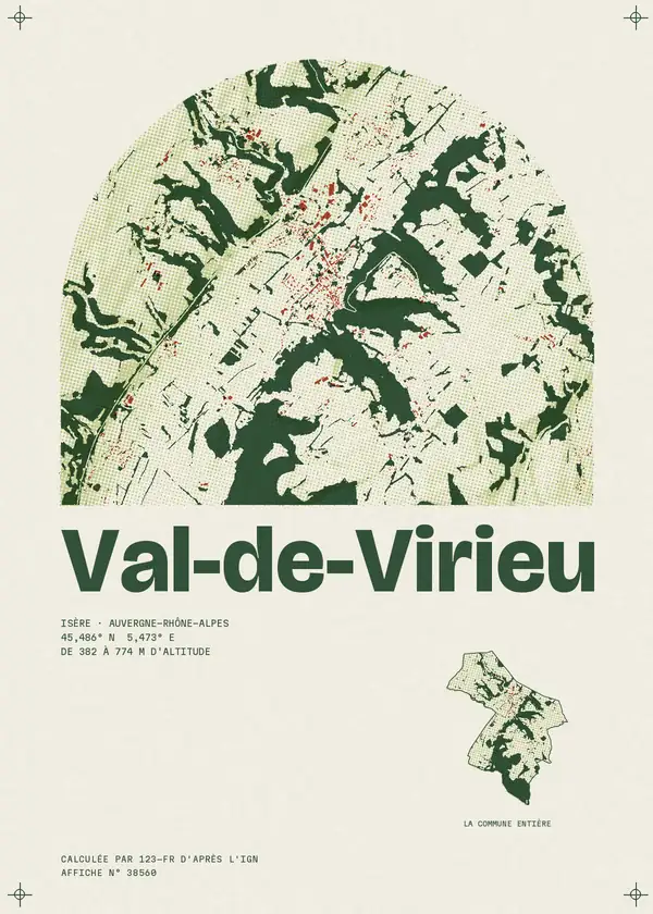 Affiche de Val-de-Virieu, calculée par 123-fr d'après l'IGN