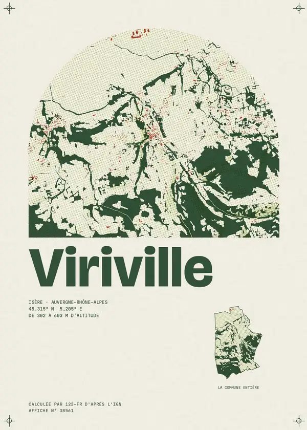 Affiche de Viriville, calculée par 123-fr d'après l'IGN