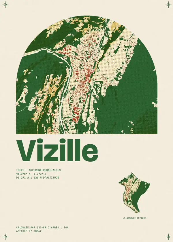 Affiche de Vizille, calculée par 123-fr d'après l'IGN