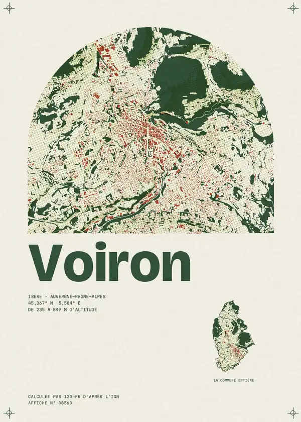 Affiche de Voiron, calculée par 123-fr d'après l'IGN